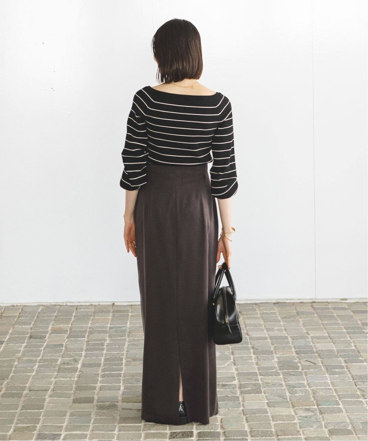 フロントボタンフィブリルスカート（ロング・マキシ丈スカート  