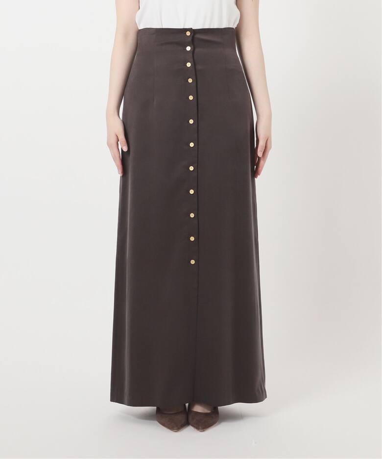 フロントボタンフィブリルスカート（ロング・マキシ丈スカート  