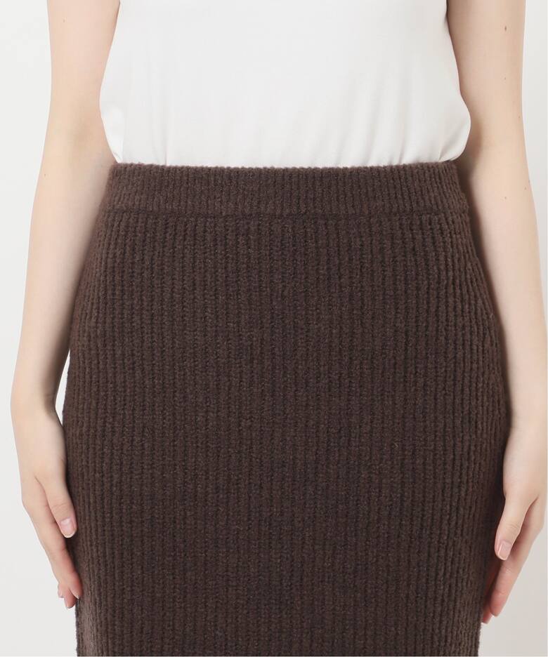mini boucle 片畦フリンジスカート（ロング・マキシ丈スカート 