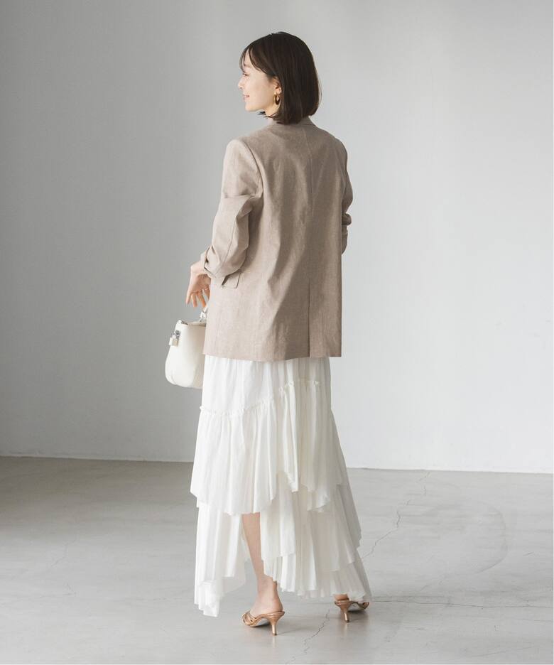 追加》CASA FLINE/カーサフライン コットンティアードスカート（ロング  