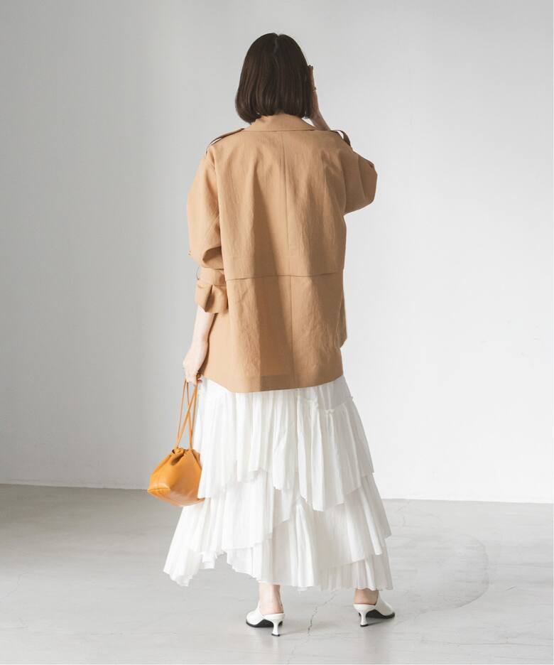 追加》CASA FLINE/カーサフライン コットンティアードスカート  