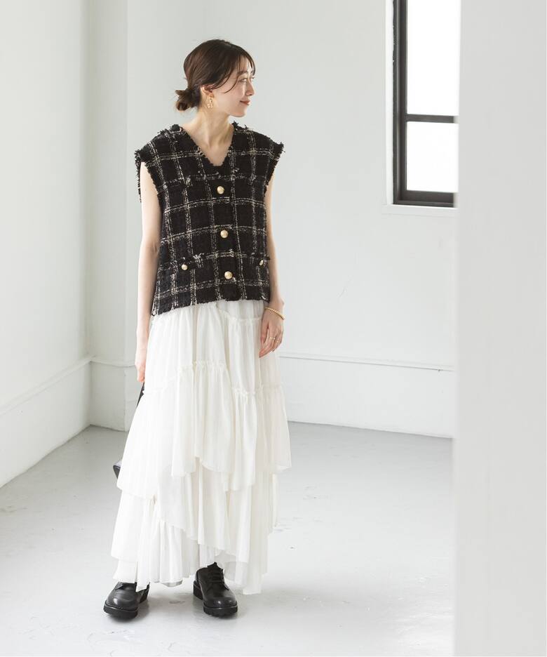 追加》CASA FLINE/カーサフライン コットンティアードスカート（ロング  