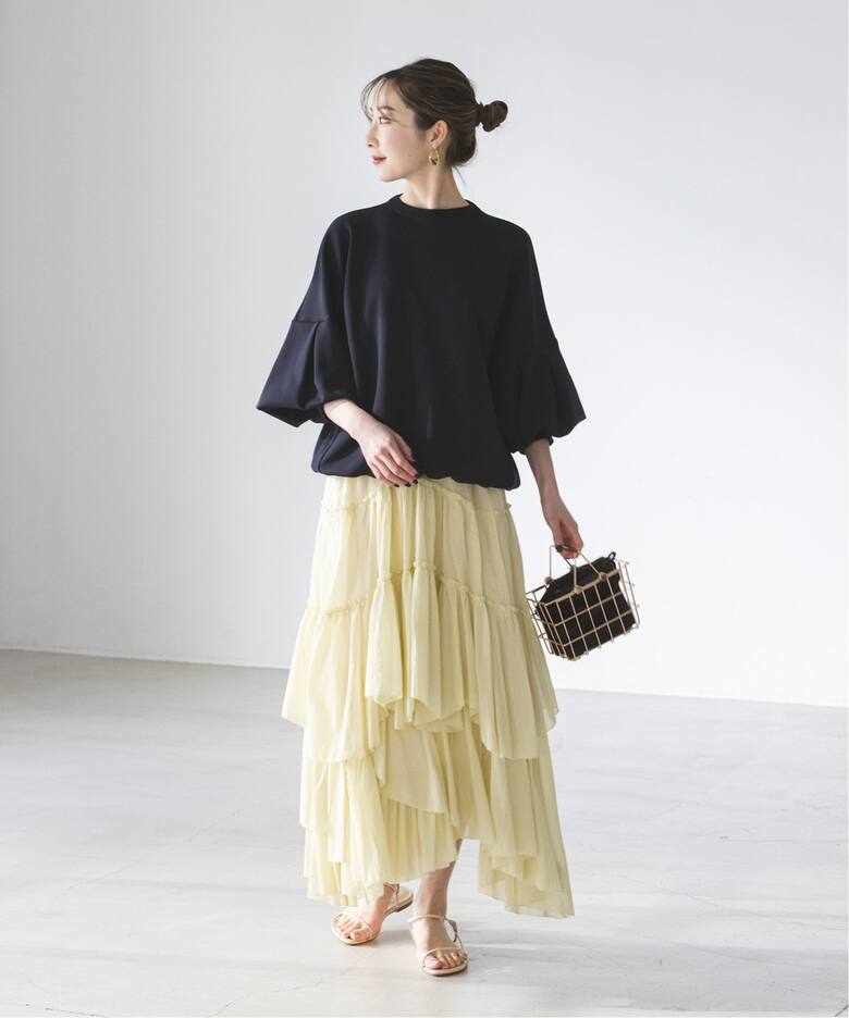 追加》CASA FLINE/カーサフライン コットンティアードスカート（ロング  