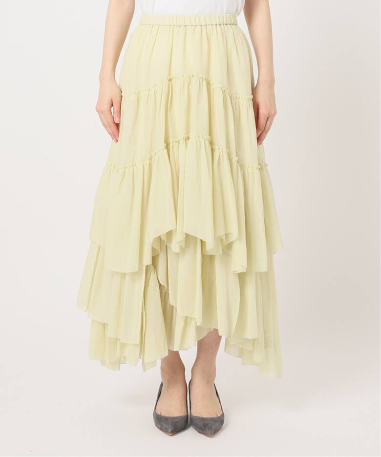 追加》CASA FLINE/カーサフライン コットンティアードスカート（ロング  