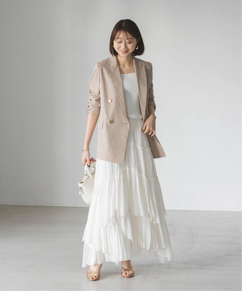 追加》CASA FLINE/カーサフライン コットンティアードスカート（ロング  