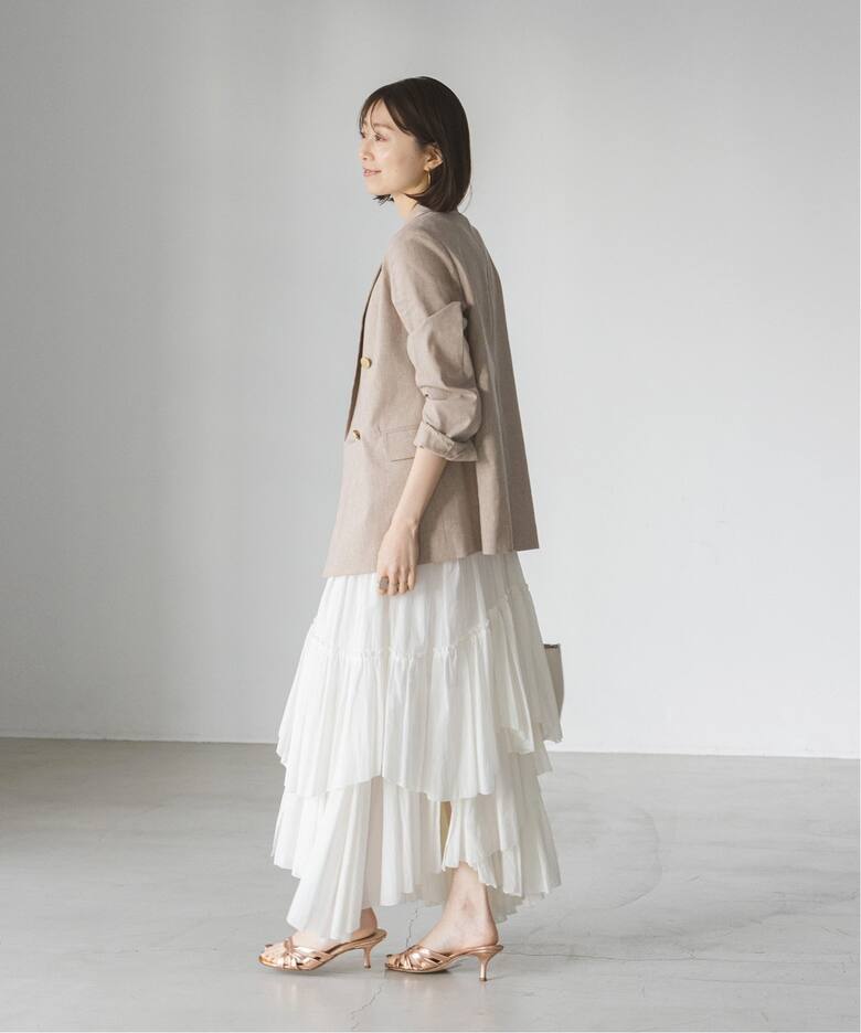追加》CASA FLINE/カーサフライン コットンティアードスカート（ロング  
