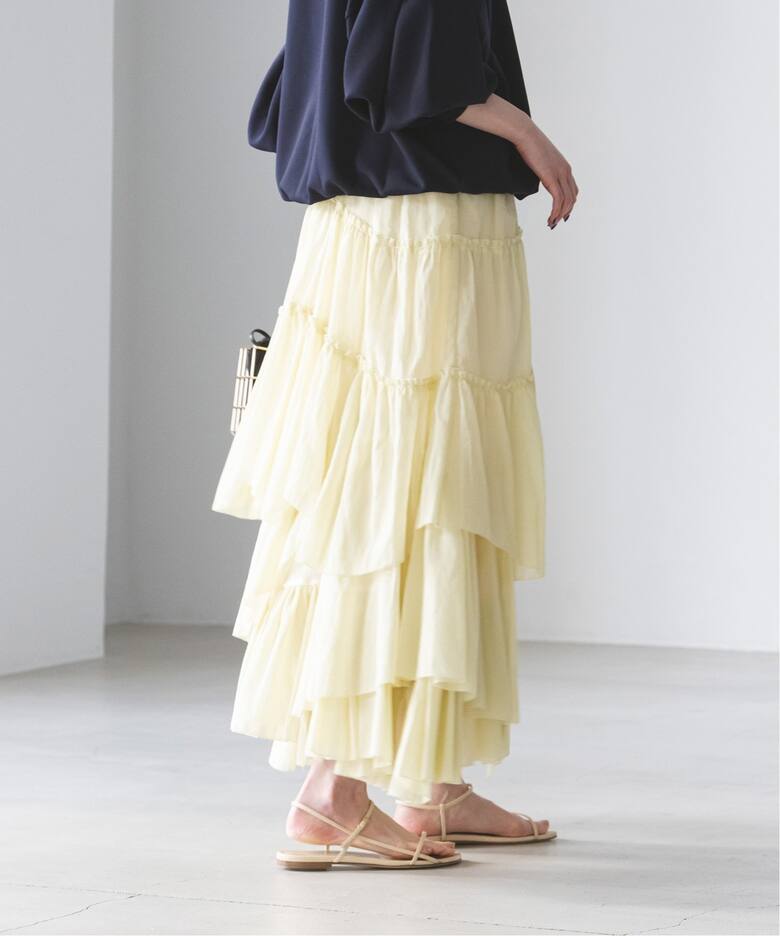 追加》CASA FLINE/カーサフライン コットンティアードスカート（ロング  