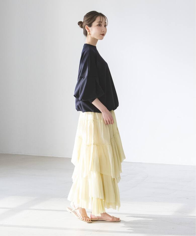 追加》CASA FLINE/カーサフライン コットンティアードスカート（ロング  