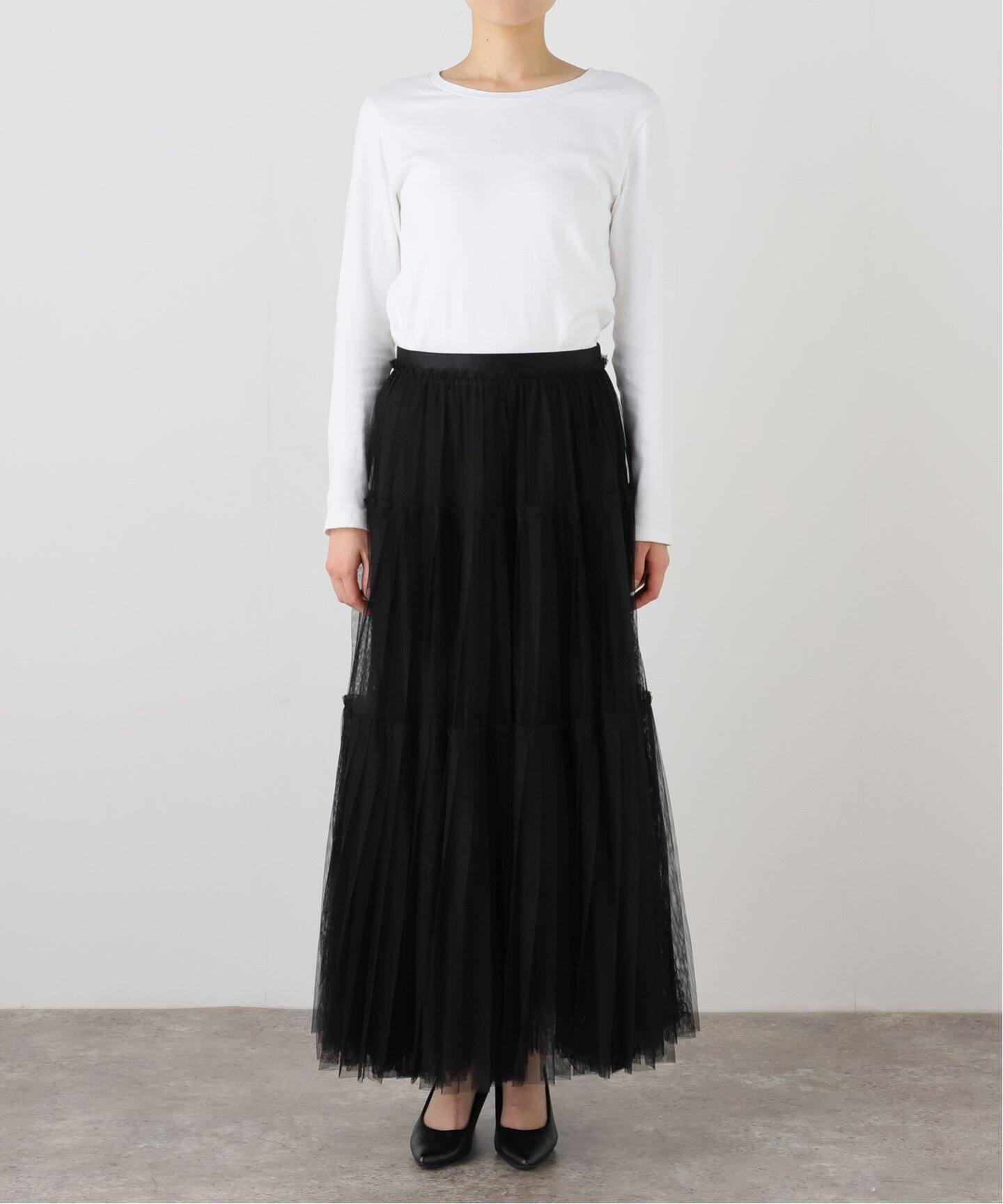 STUMBLY/スタンブリー Pleated Tulle スカート（ロング・マキシ丈  