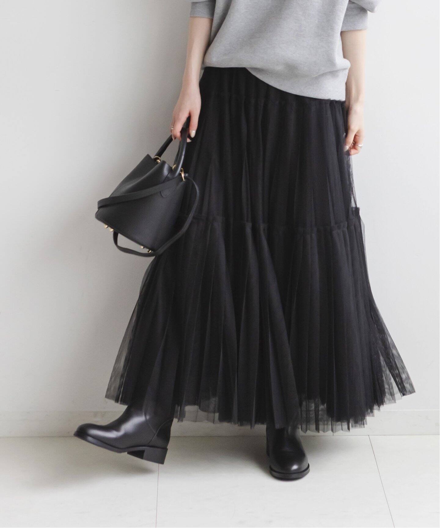 STUMBLY/スタンブリー Pleated Tulle スカート（ロング・マキシ丈  