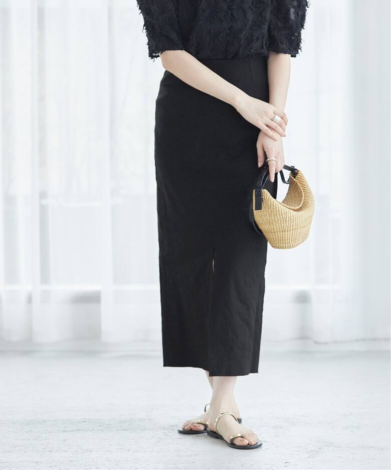 追加》バイオリネンストレッチタイトスカート（ロング・マキシ丈  