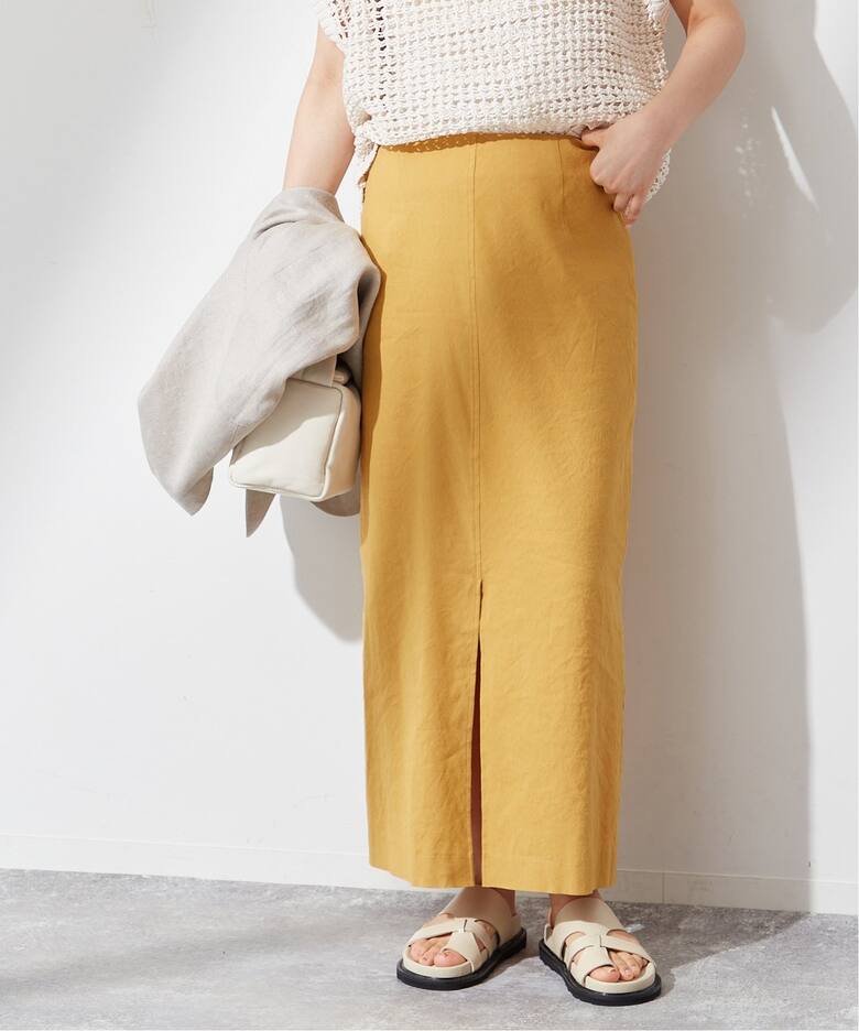 追加》バイオリネンストレッチタイトスカート（ロング・マキシ丈  