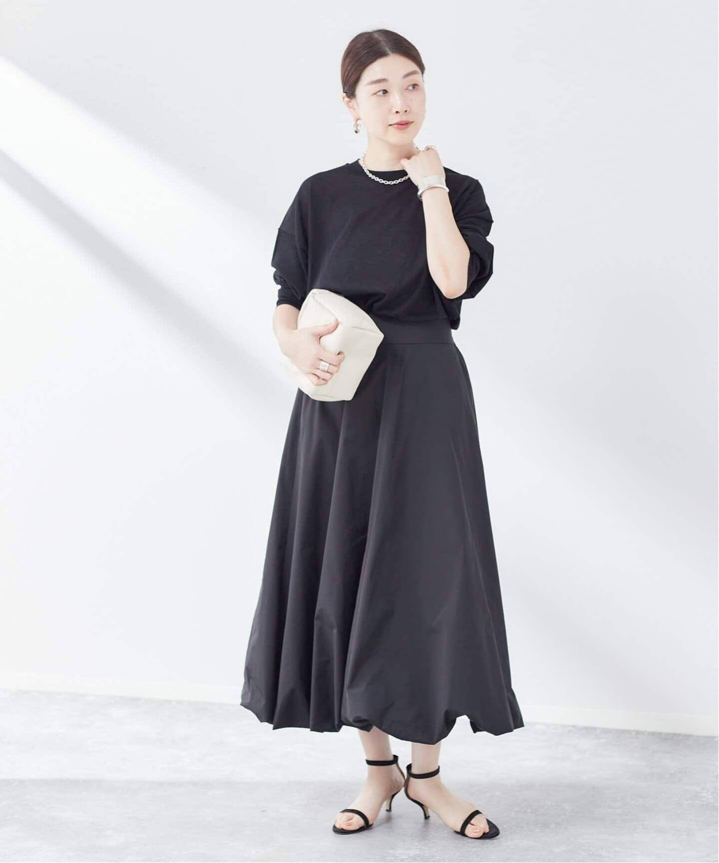 追加6》メモリータフタバルーンスカート（ロング・マキシ丈スカート  