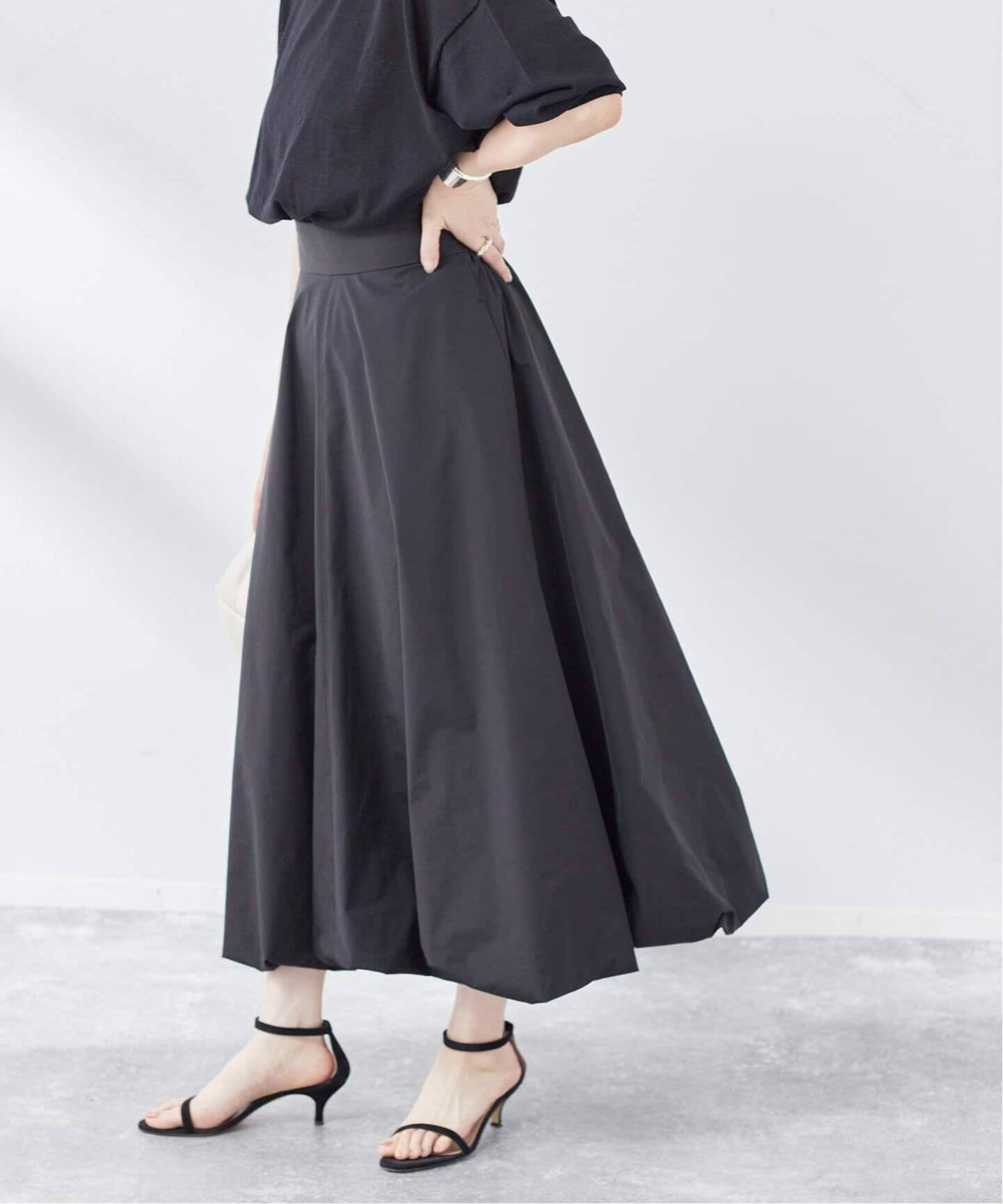 追加6》メモリータフタバルーンスカート（ロング・マキシ丈スカート  