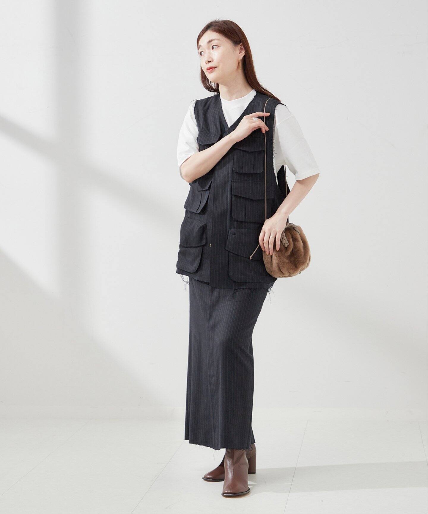 Uhr/ウーア】Front Button Skirt：スカート（ロング・マキシ丈スカート 