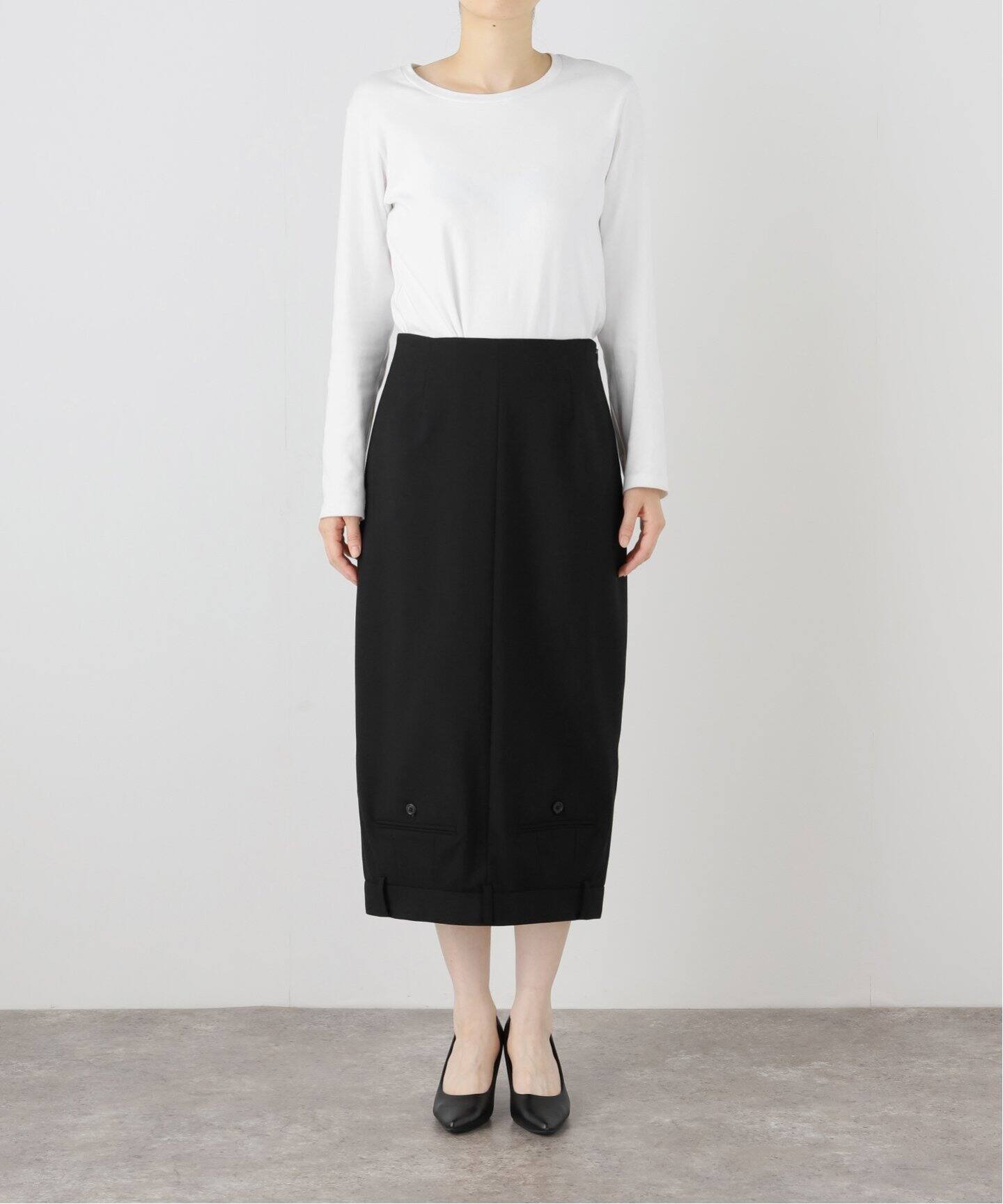 INSCRIRE /アンスクリア】Wool Upside-Down Skirt：スカート（ロング  