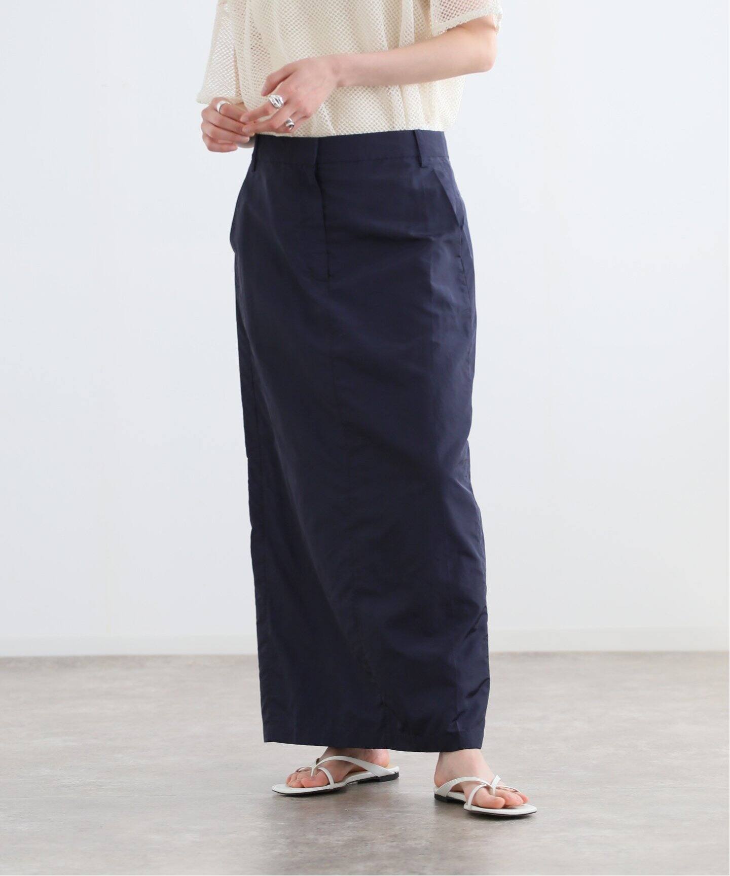 TIBI/ティビ】SILK NYLON MAXI SKIRT：スカート（ロング・マキシ丈 