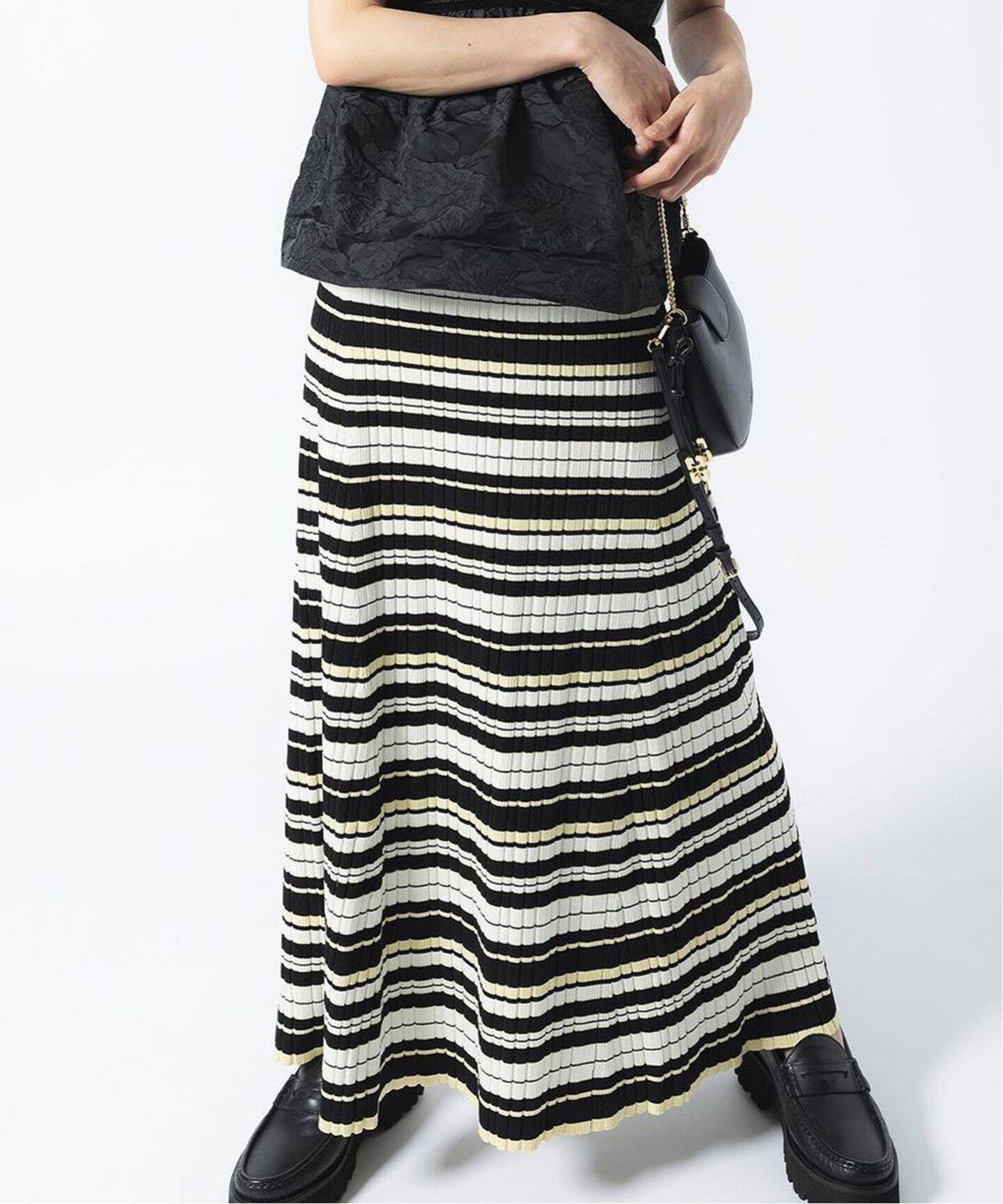 GANNI/ガニー】Future Viscose Rib Long Skirt：スカート（ロング  