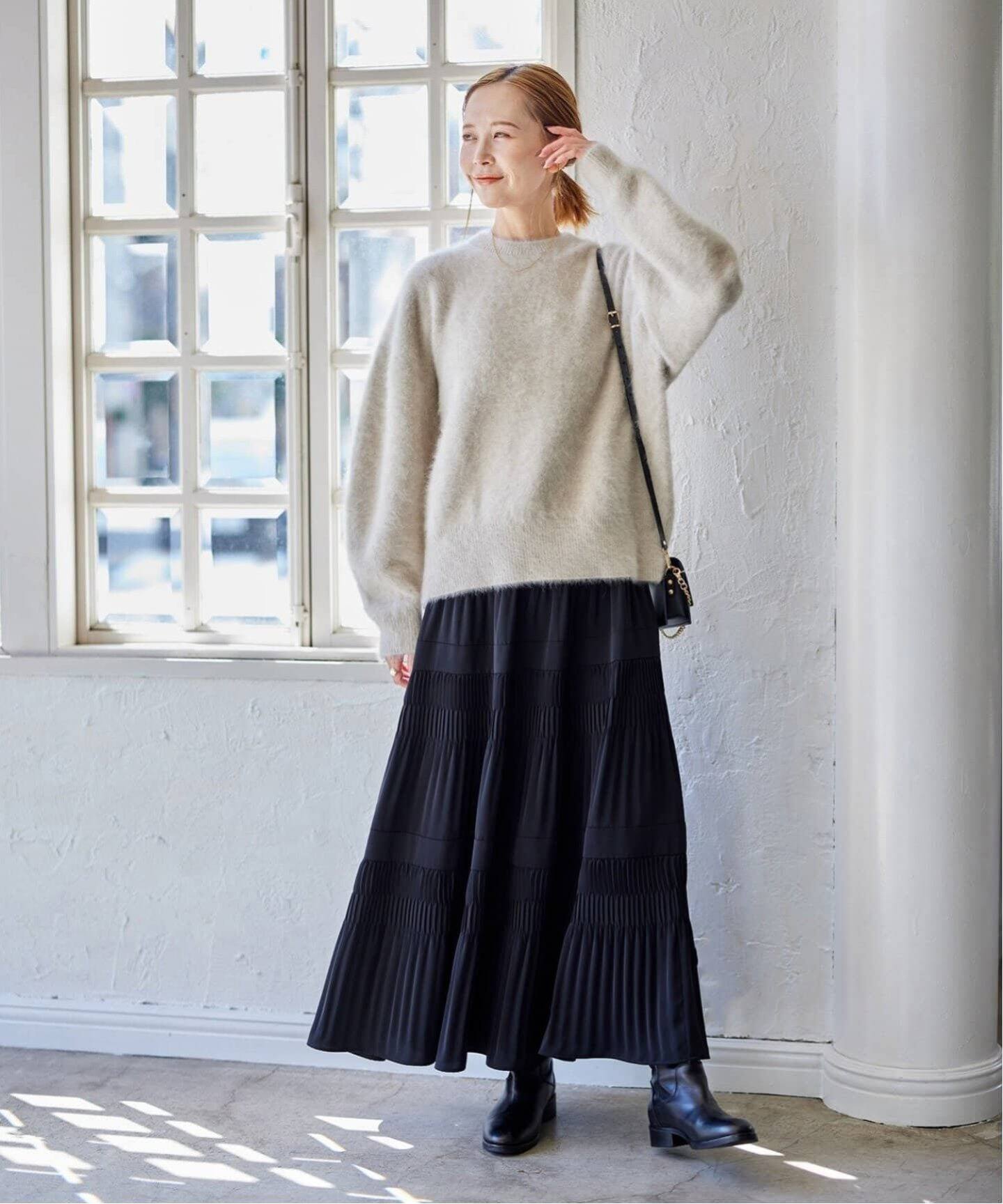 追加予約》ミニプリーツティアードスカート（ロング・マキシ丈スカート  