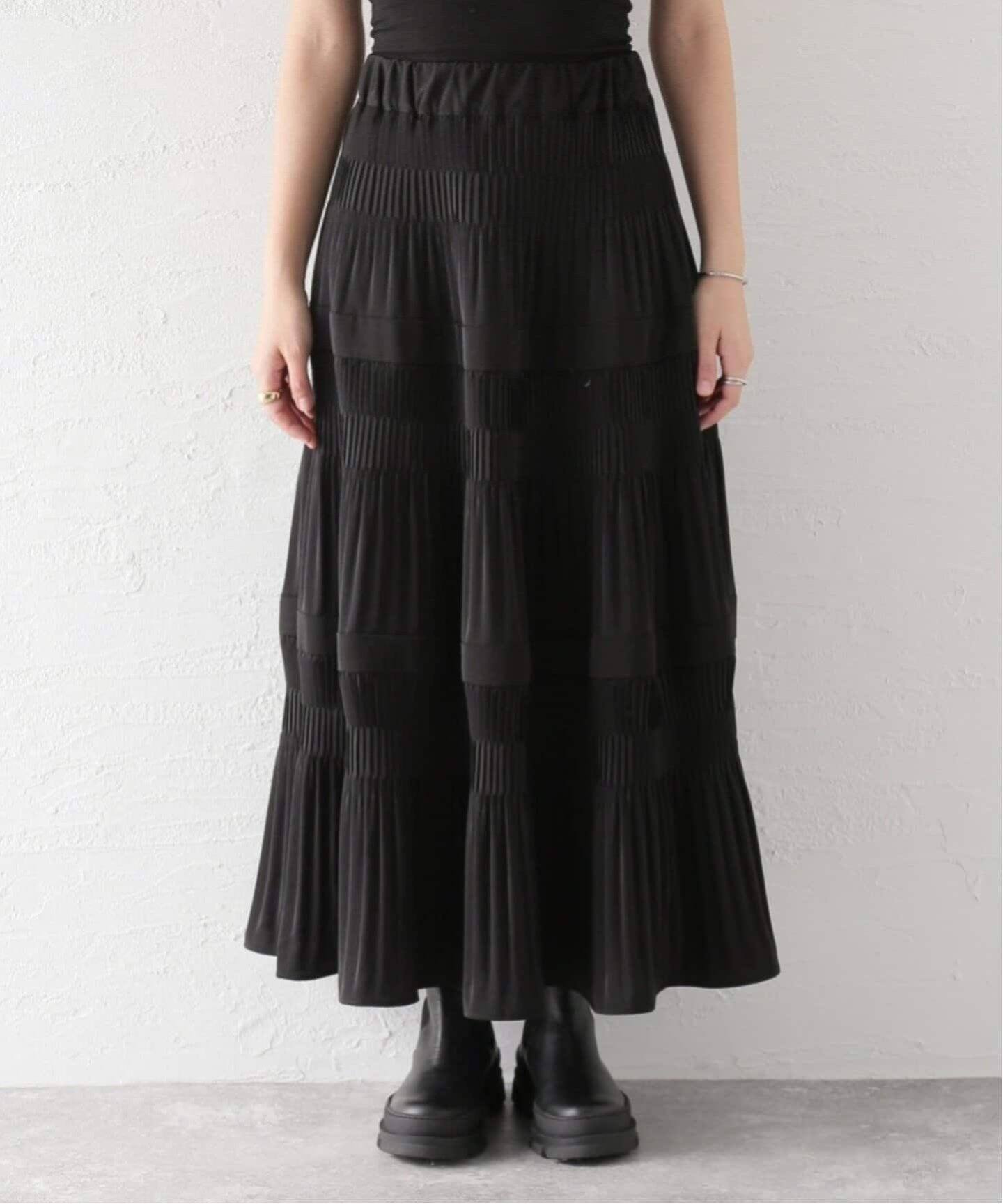 追加予約》ミニプリーツティアードスカート（ロング・マキシ丈スカート  