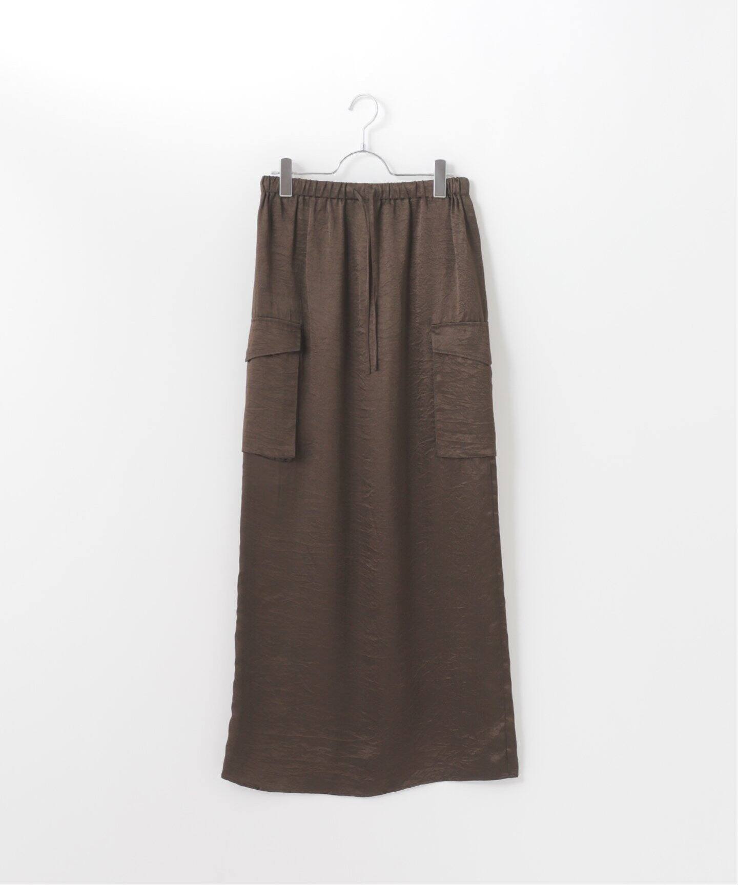 ＆FUNCTION】ヴィンテージサテンカーゴスカート（ロング・マキシ丈  
