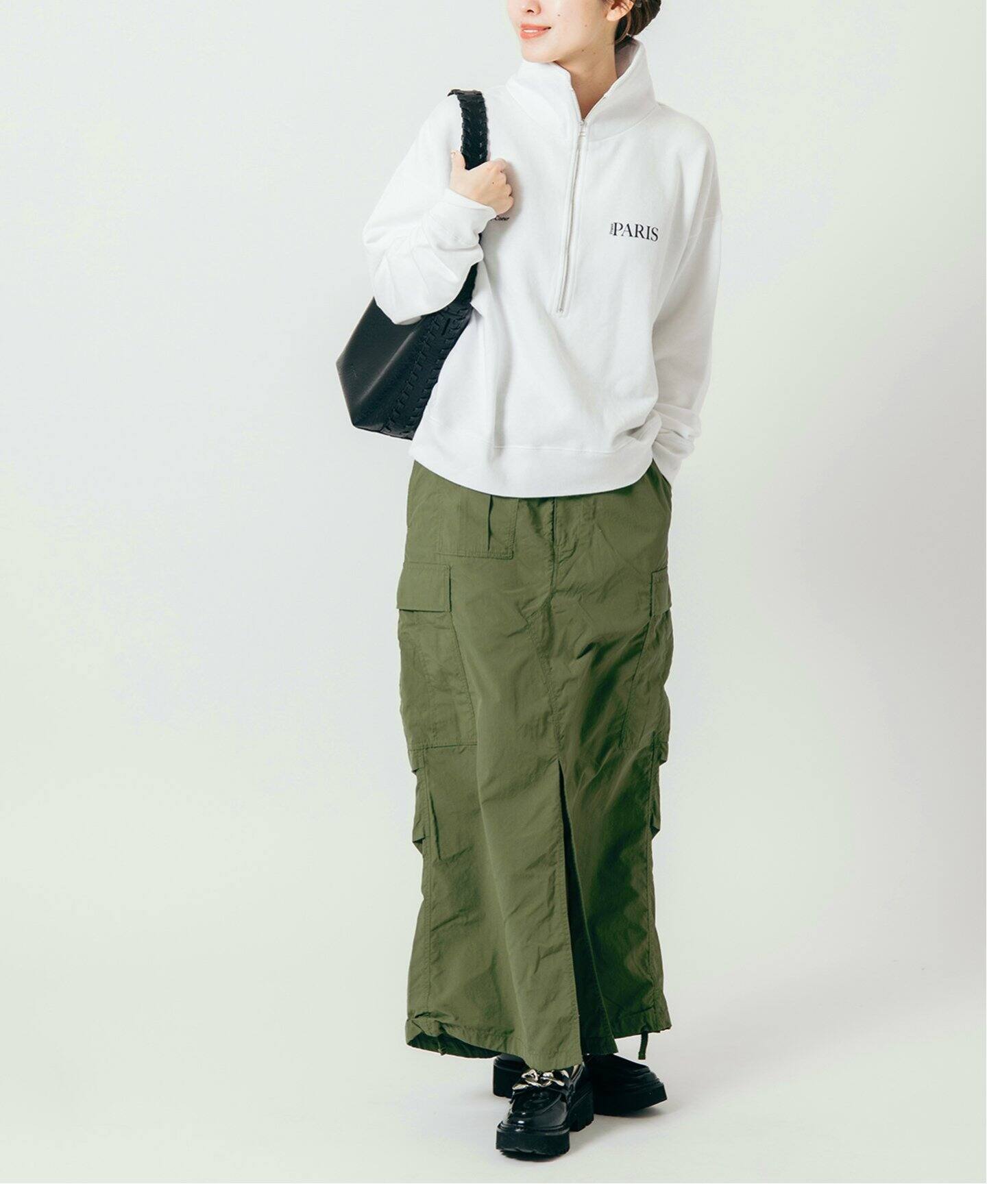 別注【ARMY TWILL/アーミーツイル】カーゴスリットスカート（ロング  