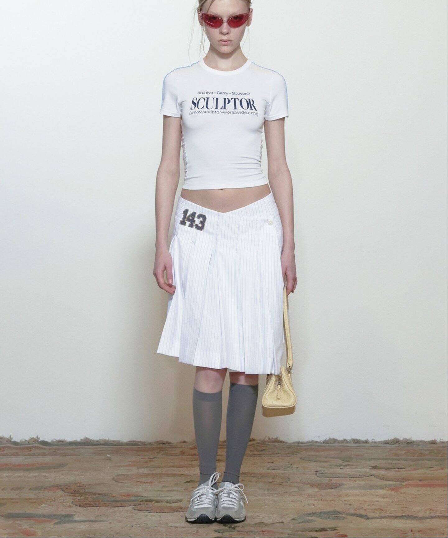 SCULPTOR/スカルプター】143 Asymmetrical Wrap Skirt：スカート（ミニ 