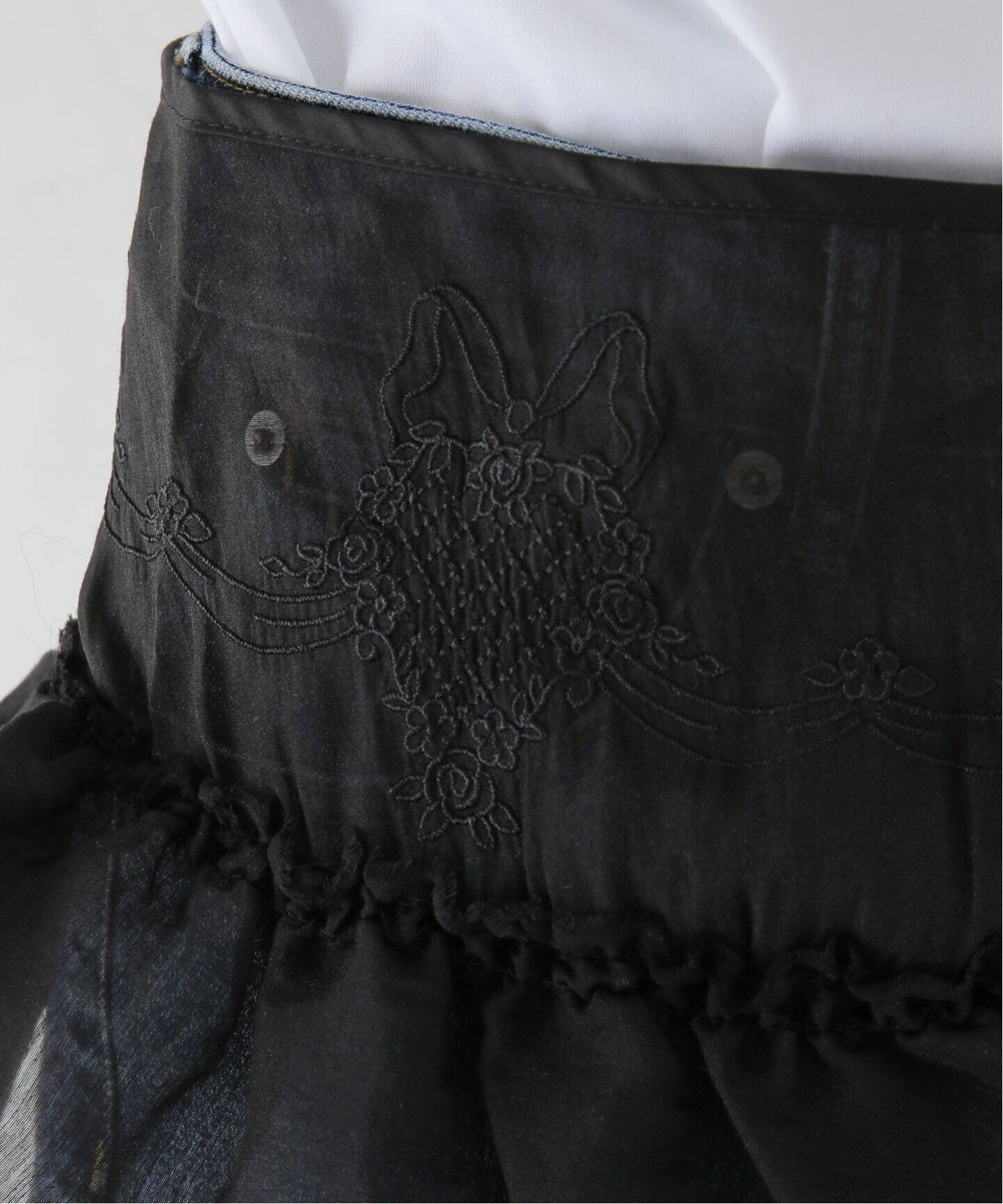 SCULPTOR/スカルプター】 Peekaboo Micro Sheer Skirt：スカート