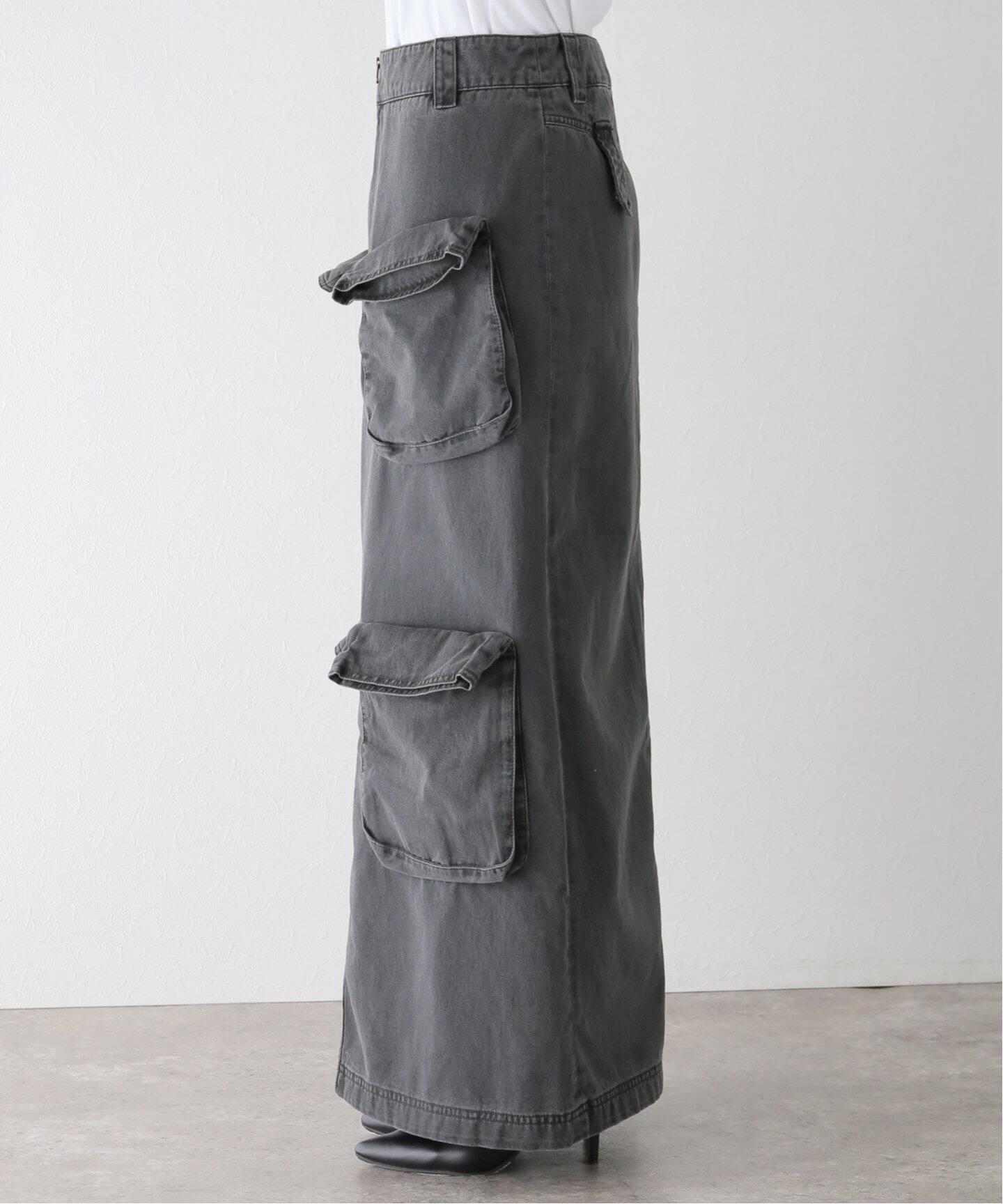 OPEN YY / オープンワイワイ】 CARGO POCKET FIELD SKIR：ロング  