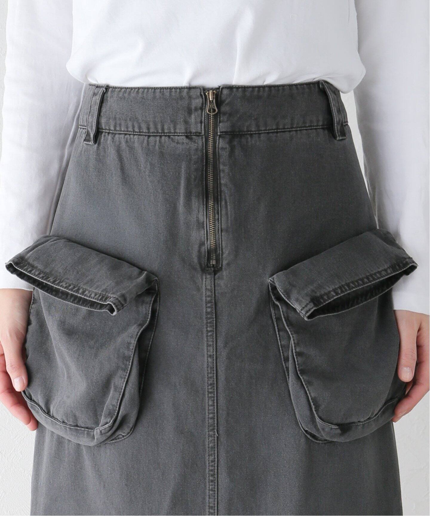 OPEN YY / オープンワイワイ】 CARGO POCKET FIELD SKIR：ロング  