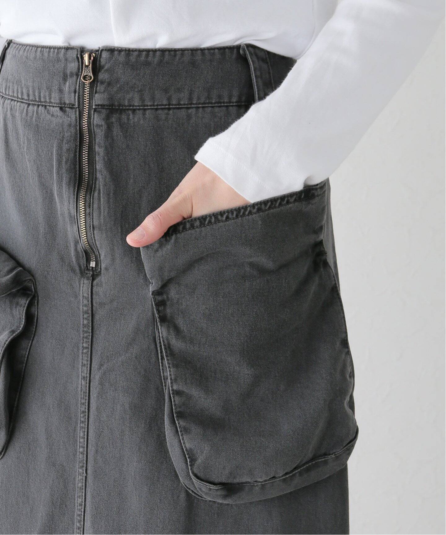 OPEN YY / オープンワイワイ】 CARGO POCKET FIELD SKIR：ロング  