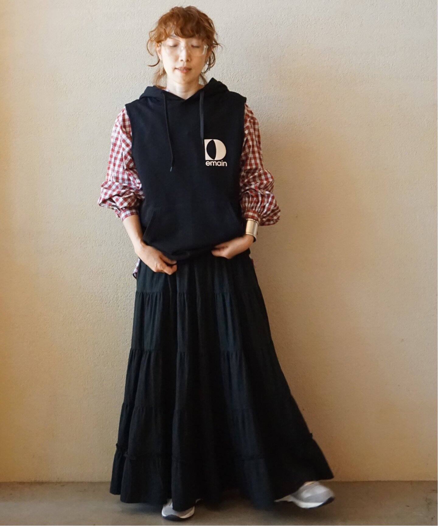 レイヤーガーゼ ギャザースカート（ロング・マキシ丈スカート  