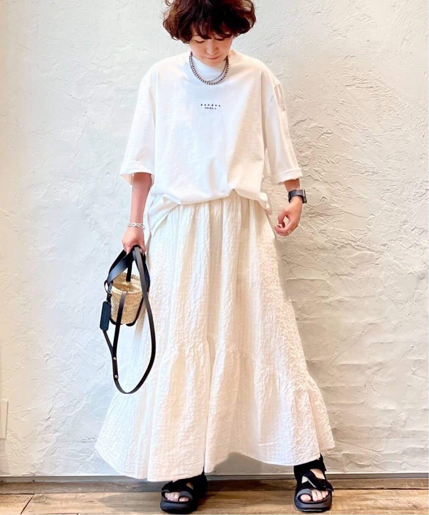 シャドーギンガム プレーリースカート（ロング・マキシ丈スカート  