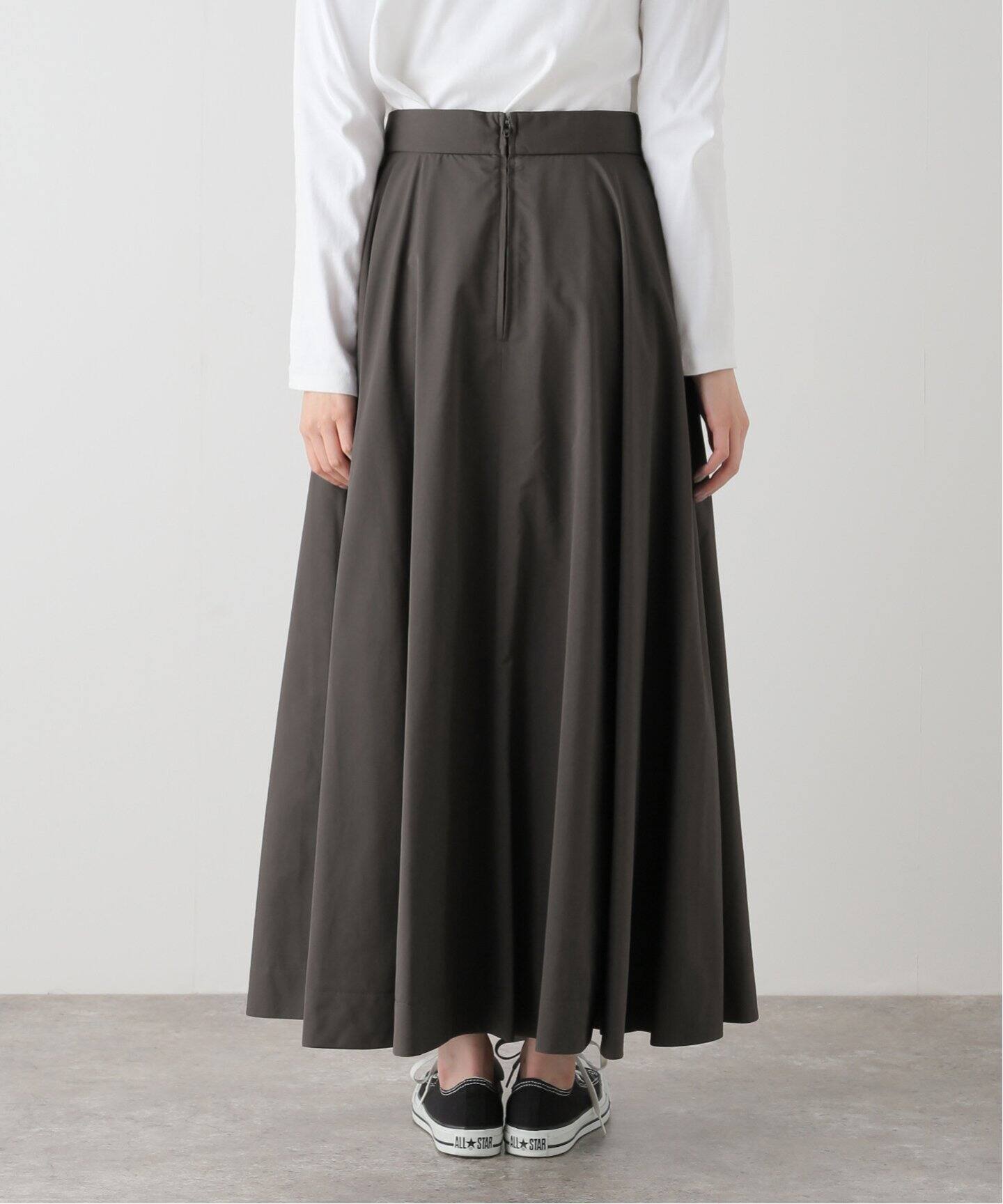 ATON/エイトン】 NYLON TWILL PADDED SKIRT（ロング・マキシ丈スカート 
