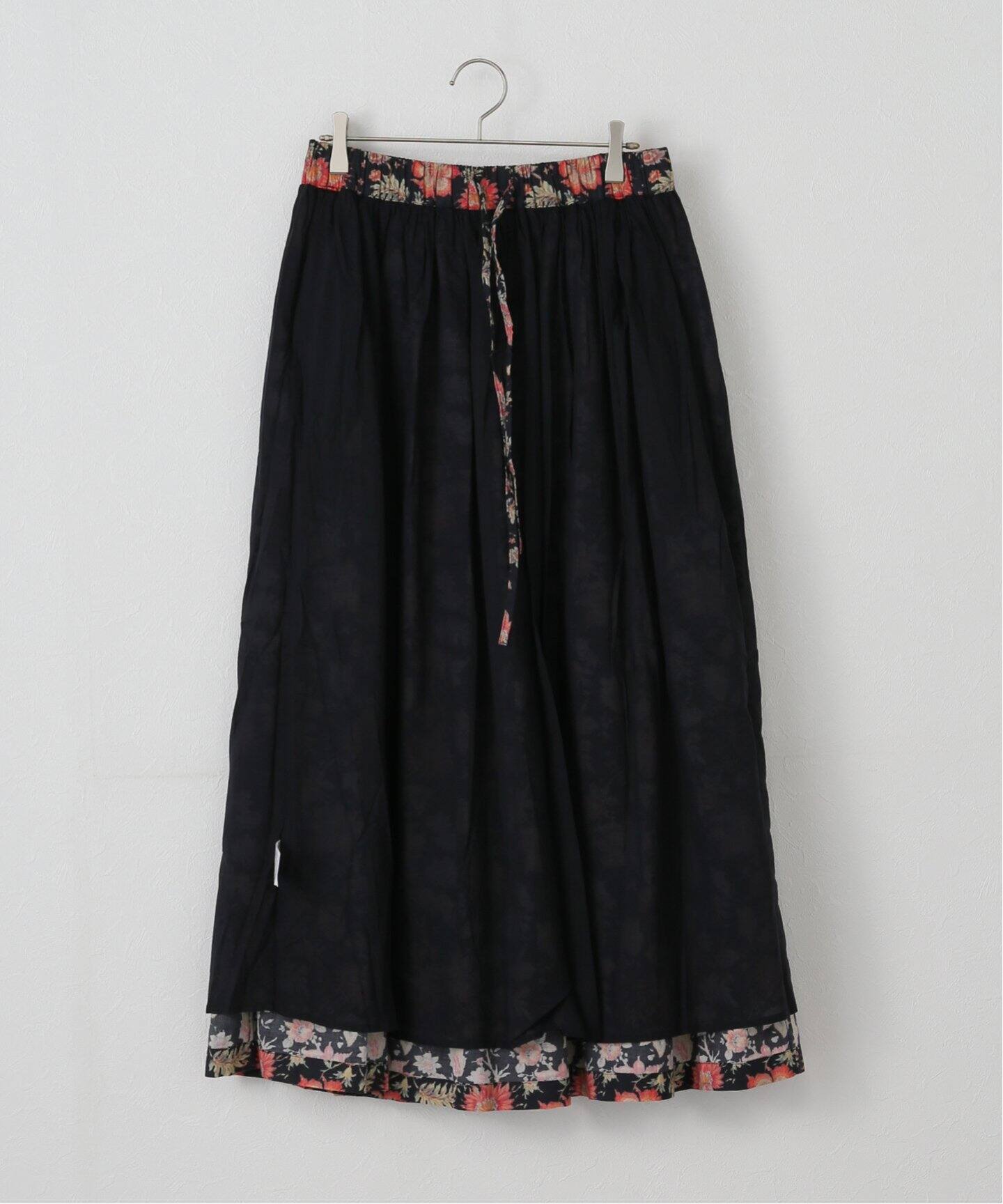 SOIL/ソイル】 FLOWER PRINT GATHERED SKIRT（ロング・マキシ丈 