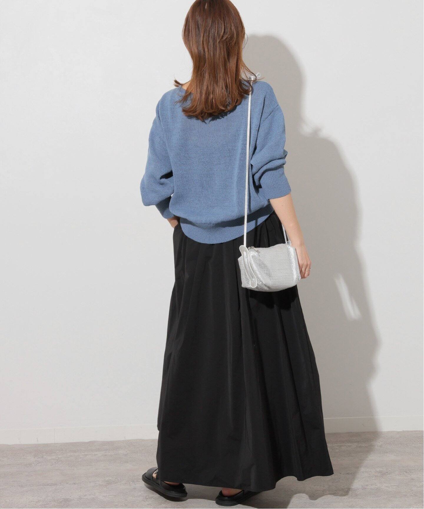 追加》ウォッシャブルタフタイージーロングスカート（ロング・マキシ丈  