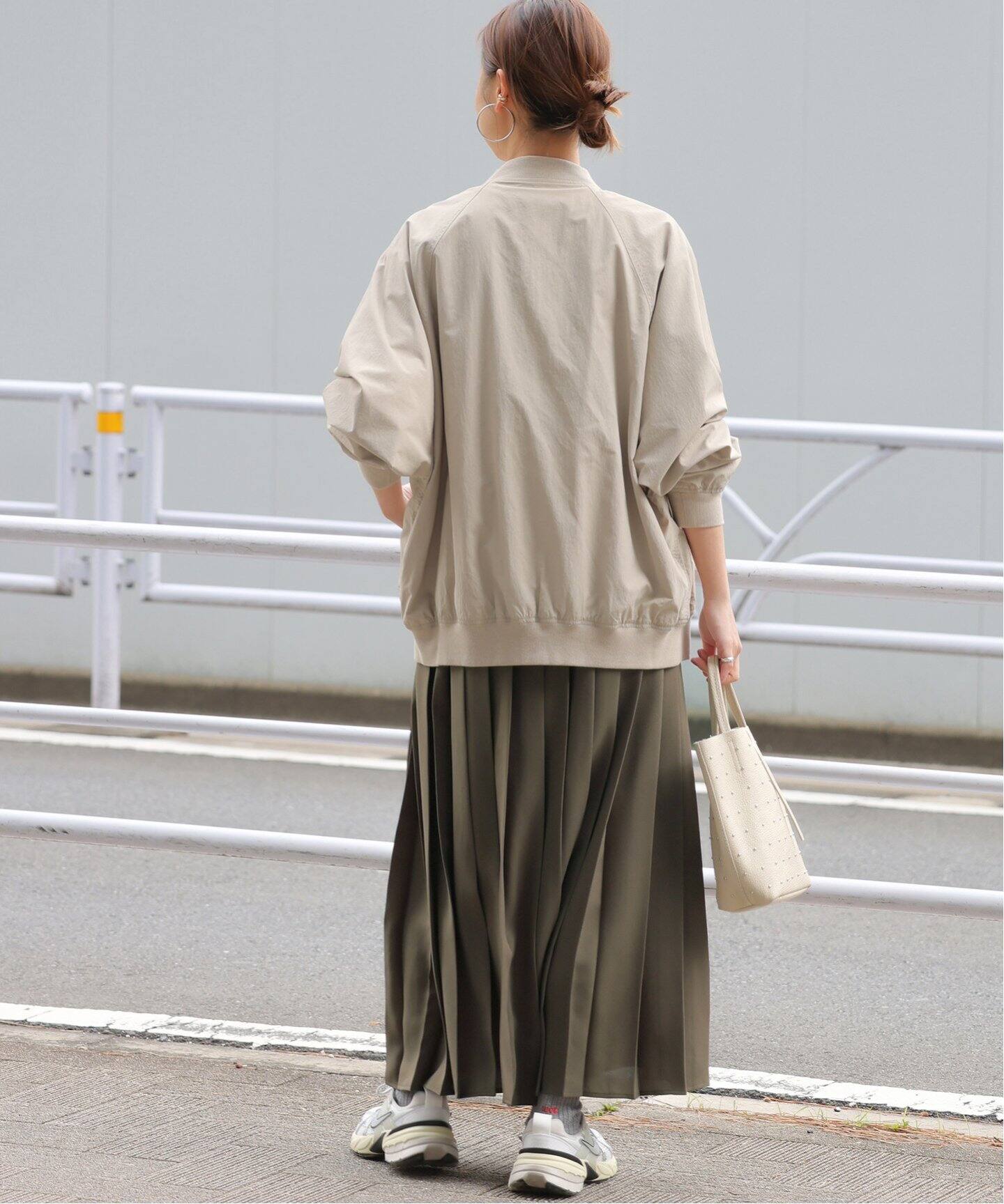 ジョーゼットプリーツイージースカート（ロング・マキシ丈スカート  