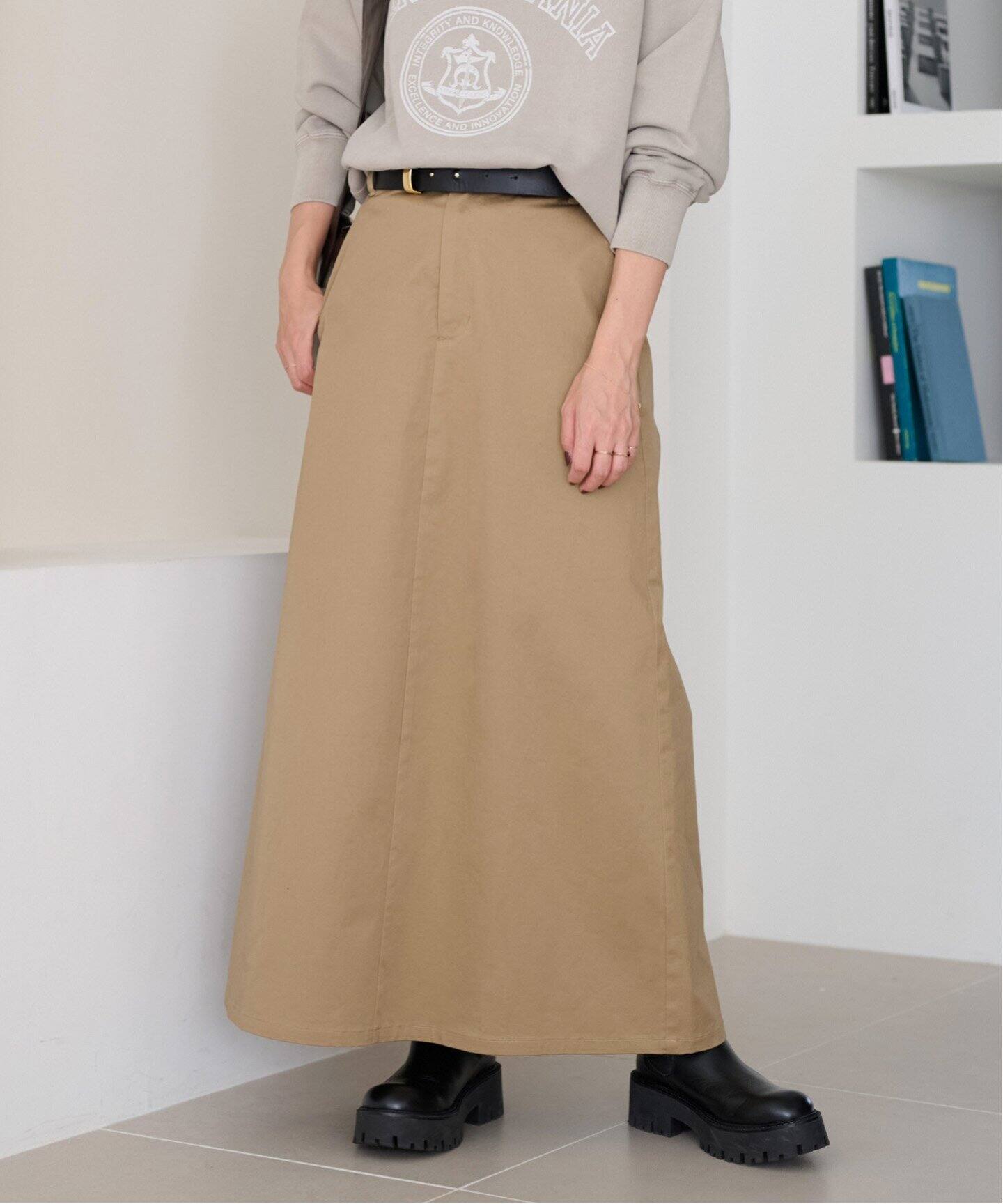 Aラインチノスカート（ロング・マキシ丈スカート）｜JOURNAL  