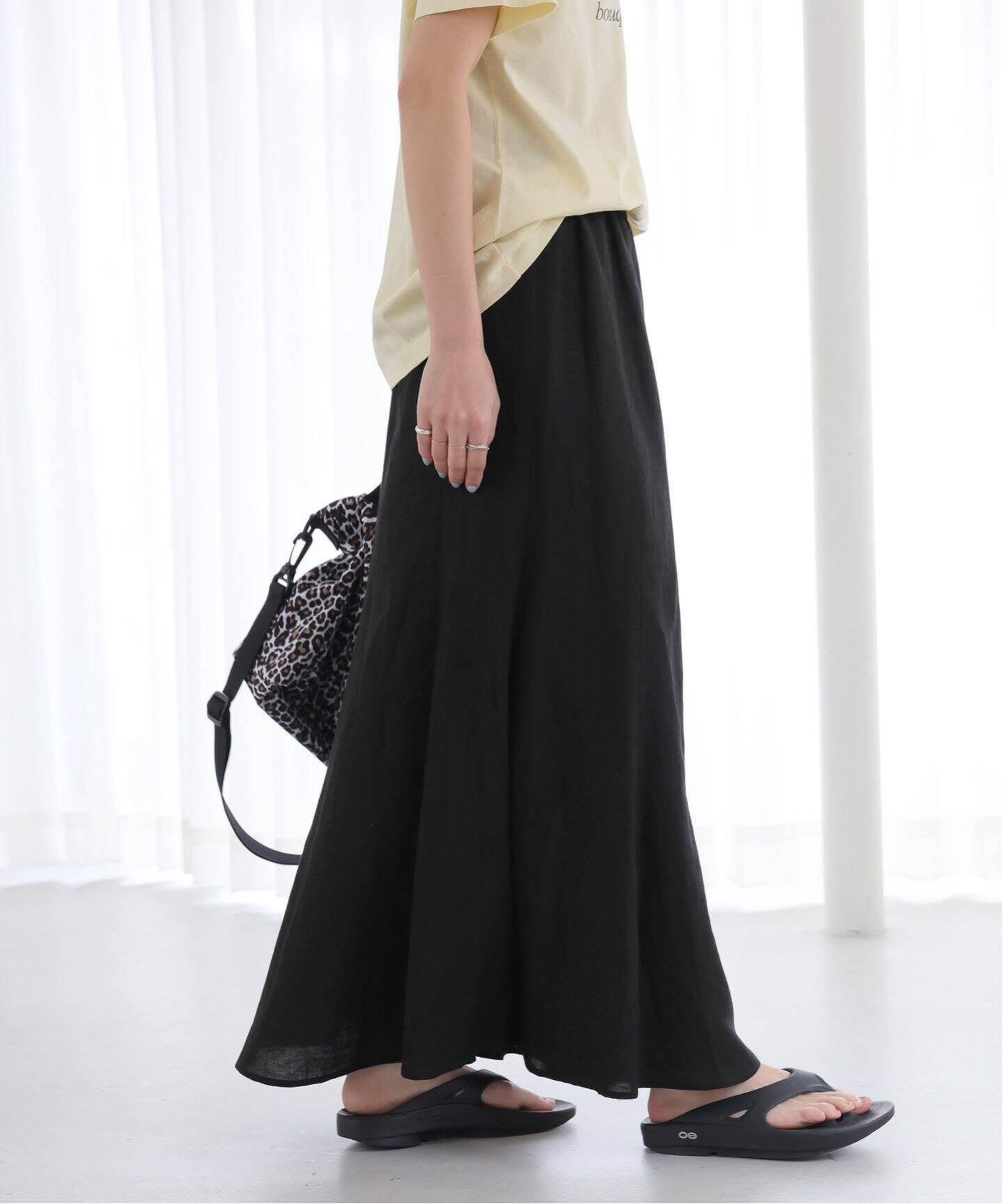 ソフトリネンMIXマーメイドスカート（ロング・マキシ丈スカート  