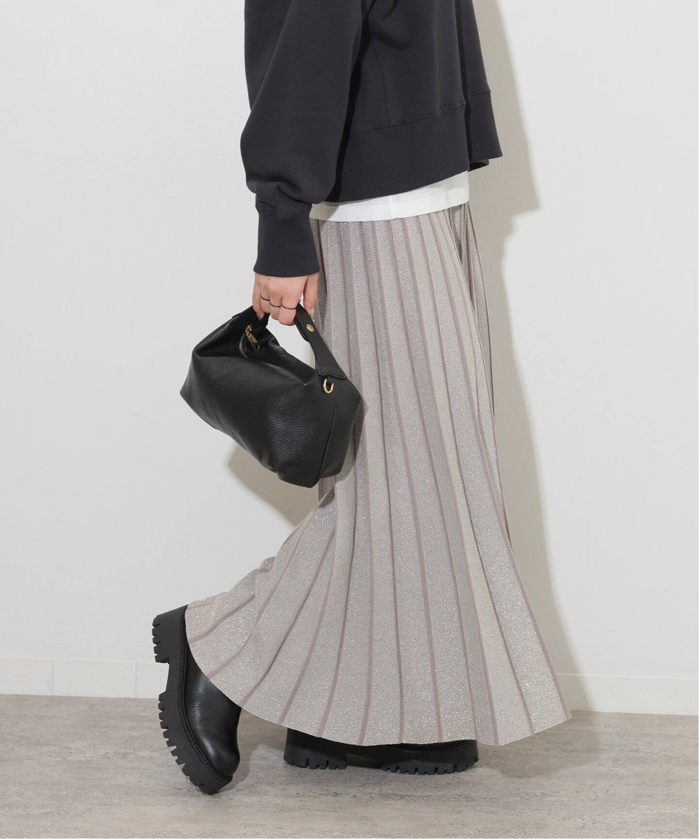 WEB限定》【TORRAZZO DONNA】Lame mixed リーバーシブルスカート  