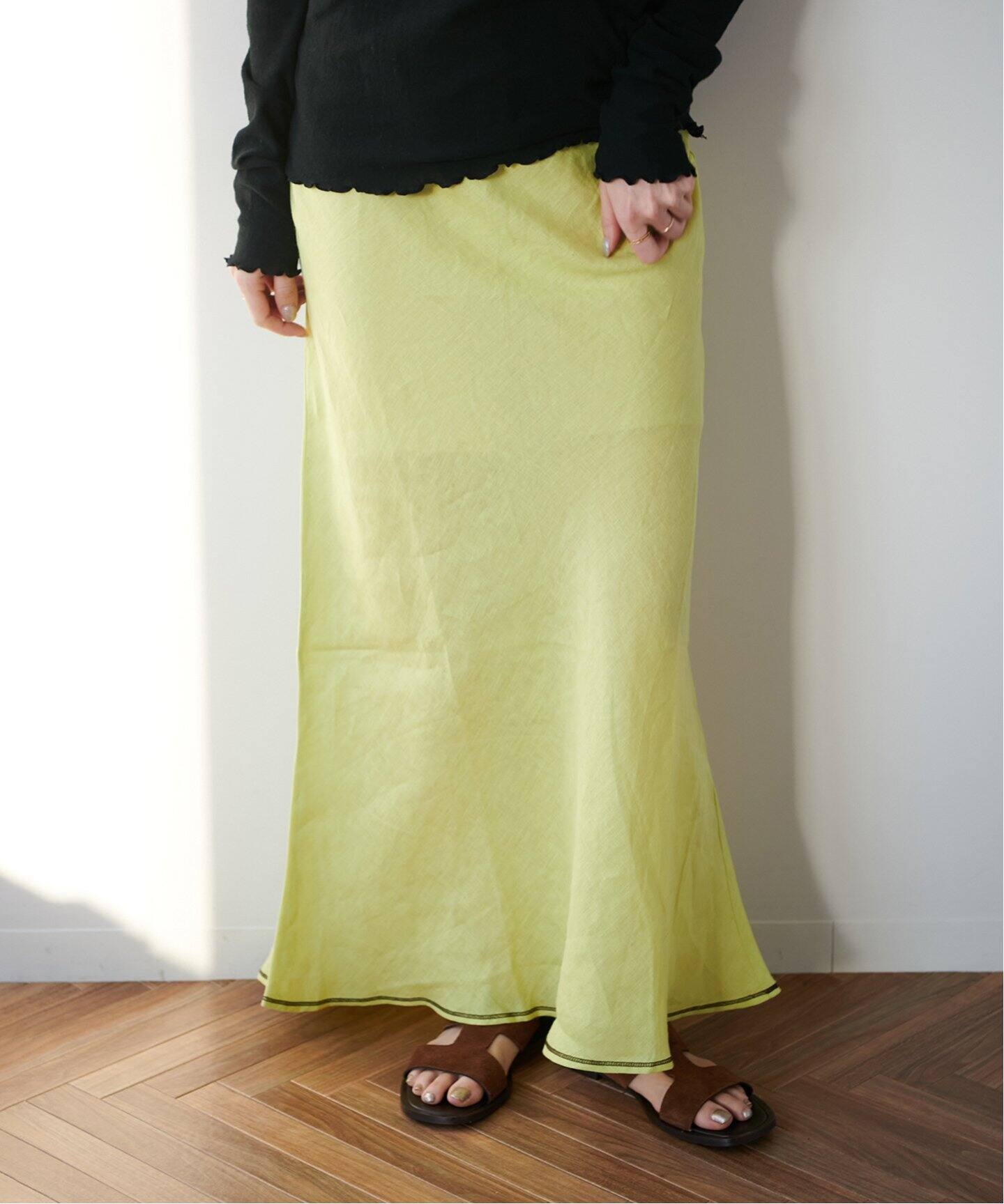 BASERANGE/ベースレンジ】DYDINE FITTED SKIRT（ロング・マキシ丈  