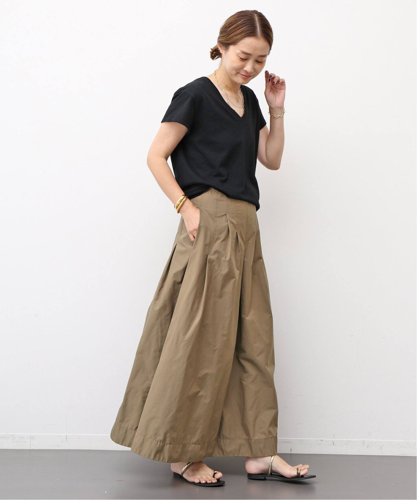 WASHED TUCK スカート（ロング・マキシ丈スカート）｜Deuxieme Classe 