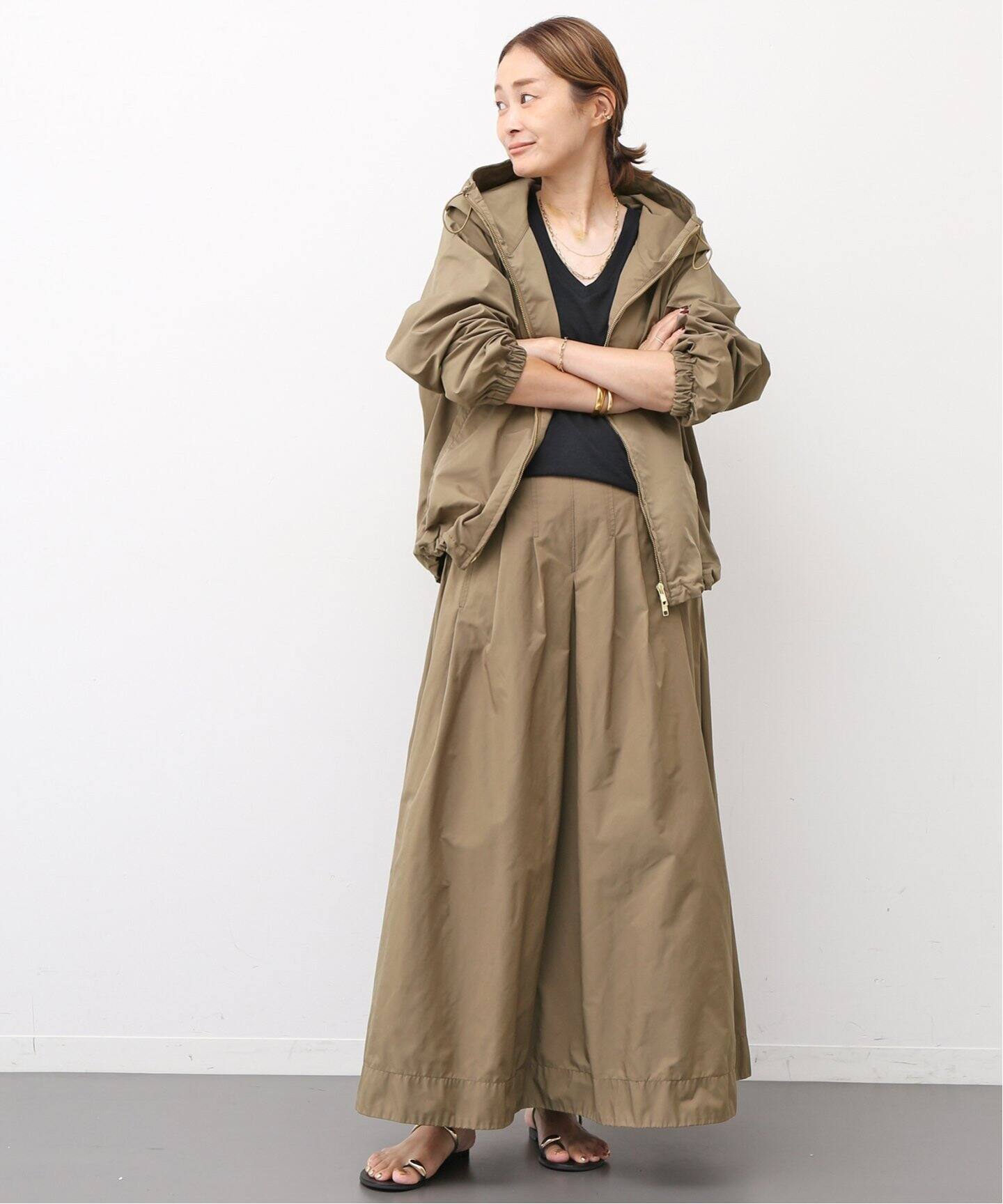 Deuxieme Classe／WASHED TUCK スカート／34／ベージュ 