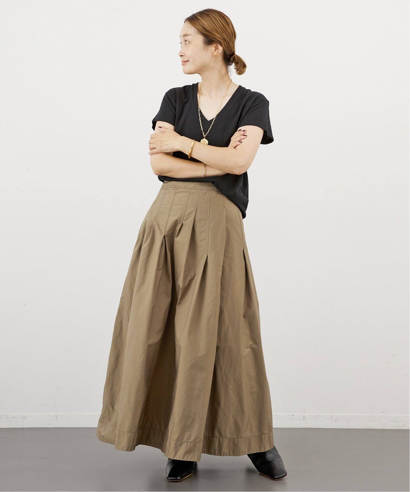 WASHED TUCK スカート（ロング・マキシ丈スカート）｜Deuxieme Classe 
