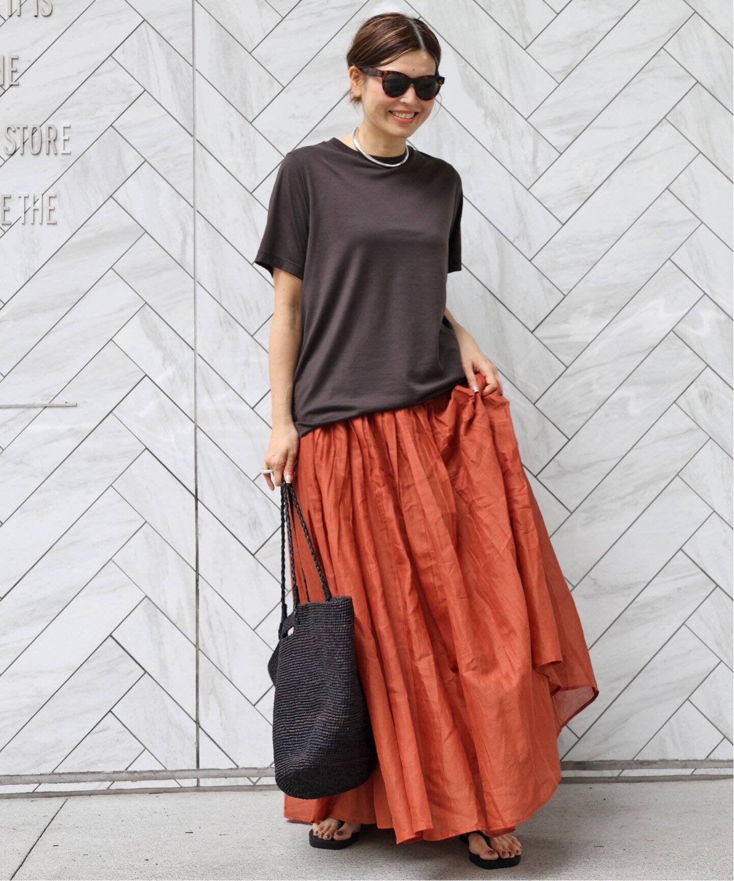 MARILYN MOON/マリリンムーン】 TUCK TECHNIGUE SHEER SKIRT（ロング  