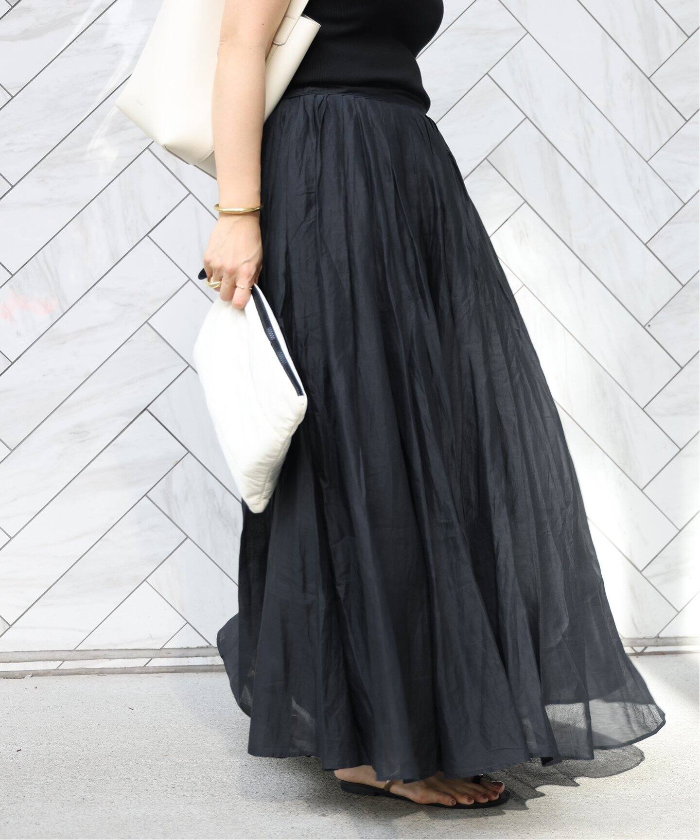 MARILYN MOON/マリリンムーン】 TUCK TECHNIGUE SHEER SKIRT（ロング 