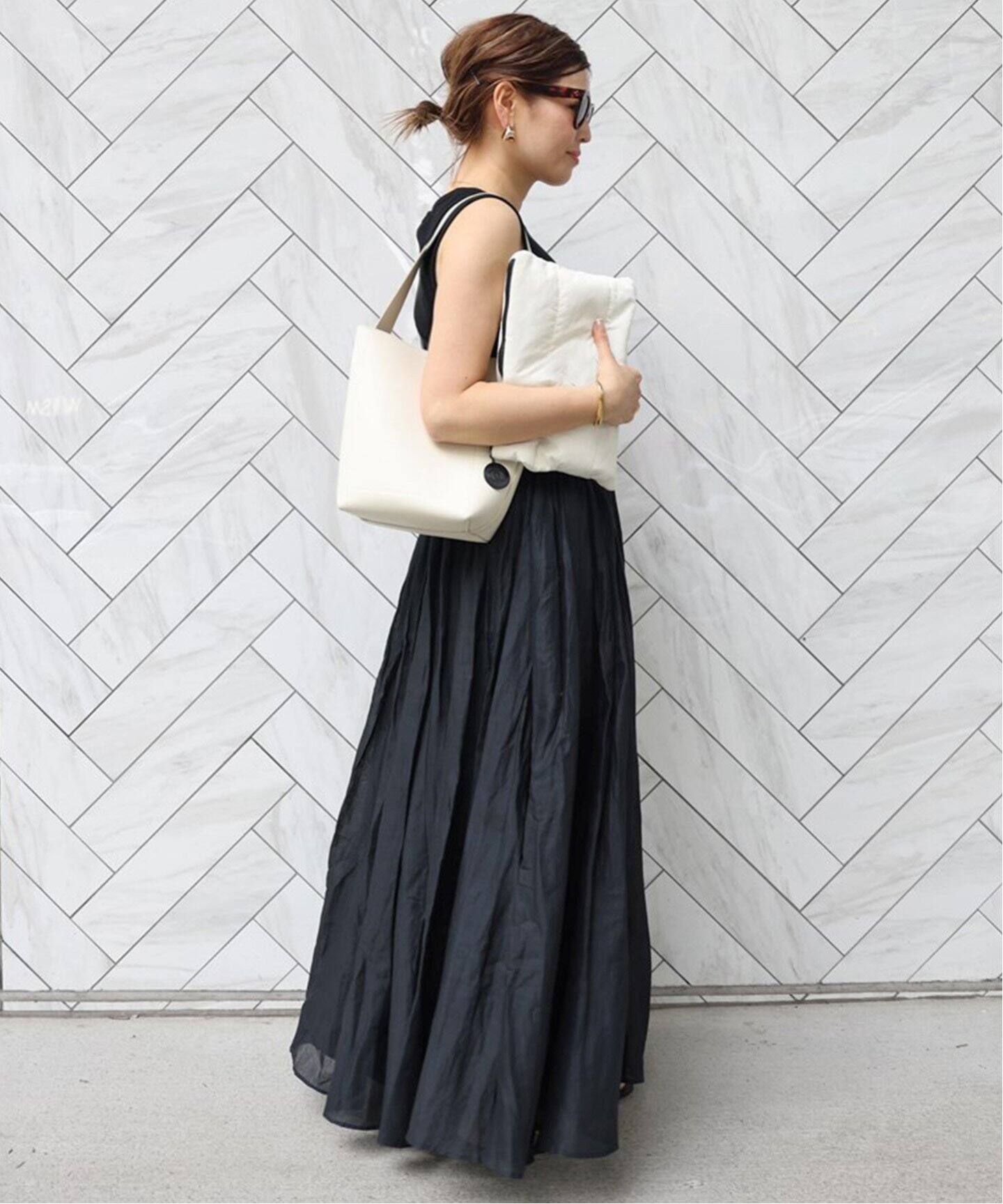 MARILYN MOON/マリリンムーン】 TUCK TECHNIGUE SHEER SKIRT（ロング  