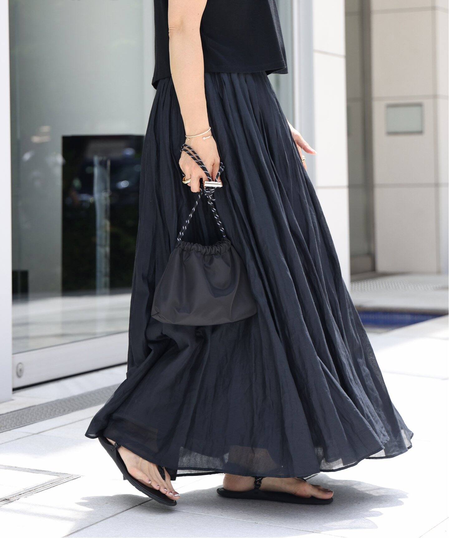 MARILYN MOON/マリリンムーン】 TUCK TECHNIGUE SHEER SKIRT（ロング  