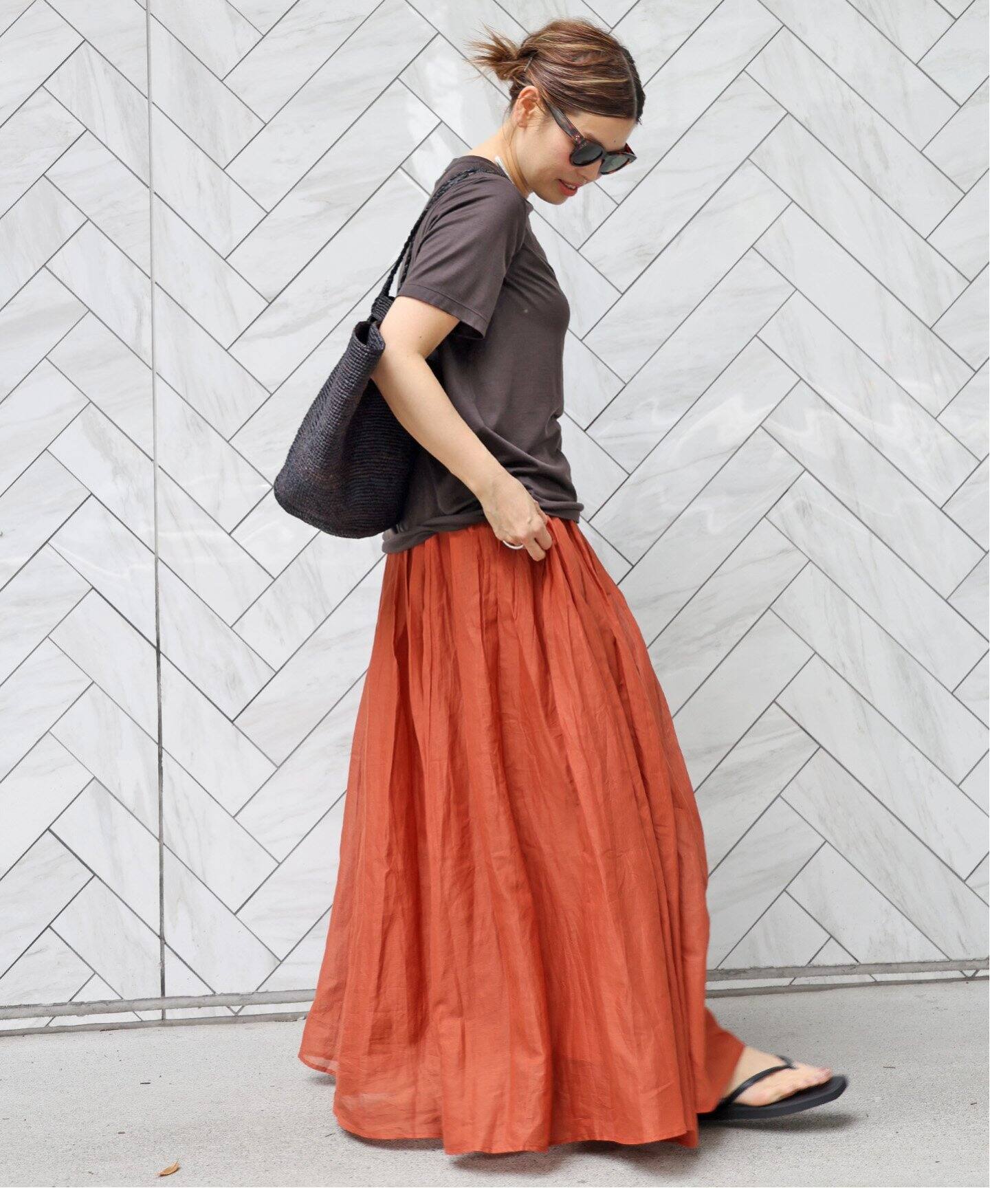 MARILYN MOON/マリリンムーン】 TUCK TECHNIGUE SHEER SKIRT（ロング 