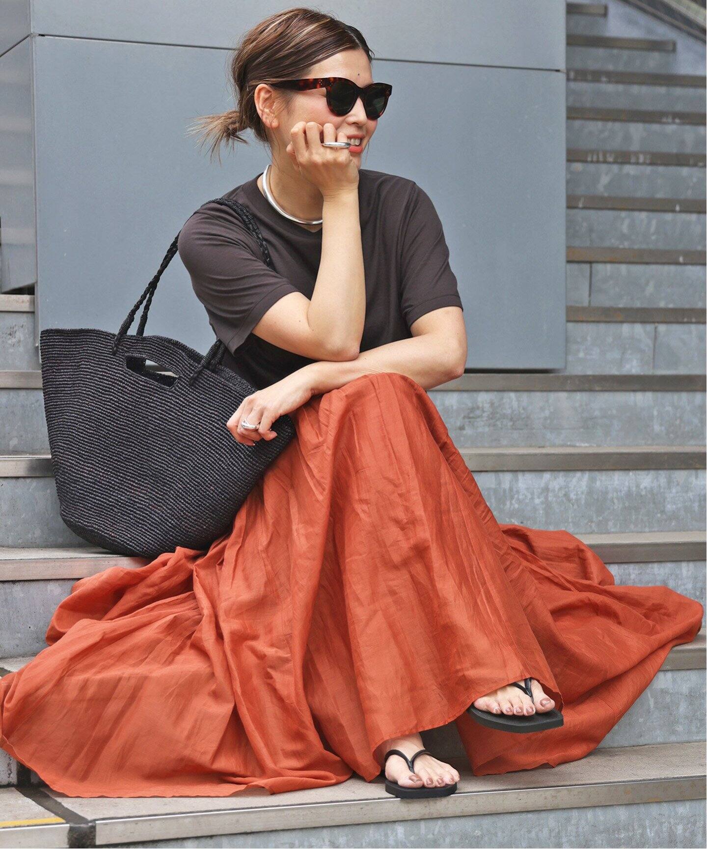 MARILYN MOON/マリリンムーン】 TUCK TECHNIGUE SHEER SKIRT（ロング  